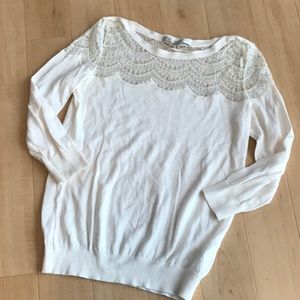 LC Lauren Conrad Lace Top Light Sweater